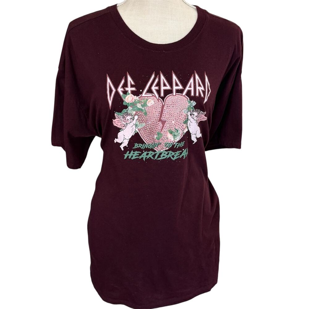 Torrid, Def Leppard, Sz 0X Lg Sz 12, Purple, Tagless (Stamped Tag), Short Sleeve
